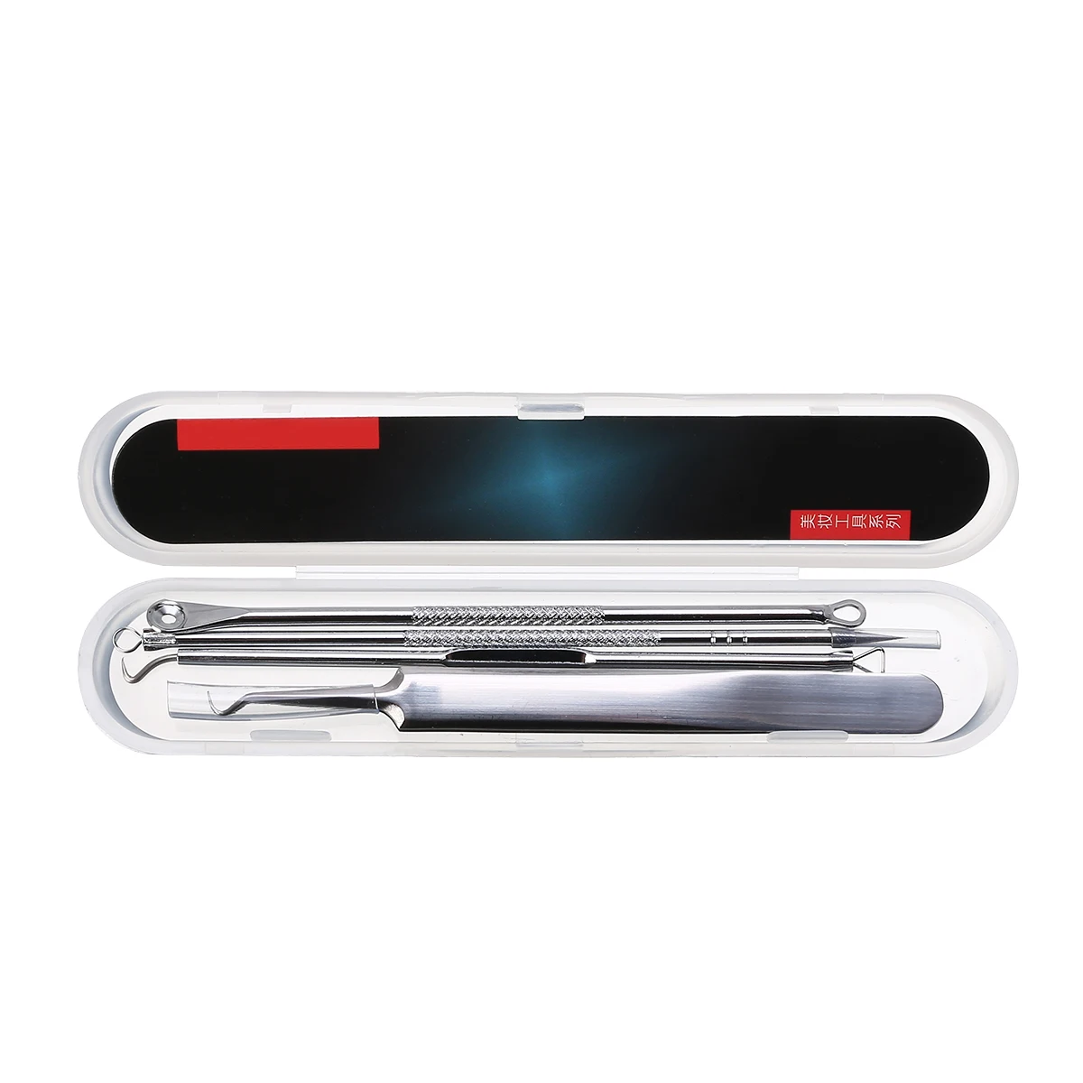 Shellhard 4 шт./компл. серебряный экстрактор угрей пинцет для удаления прыщей набор