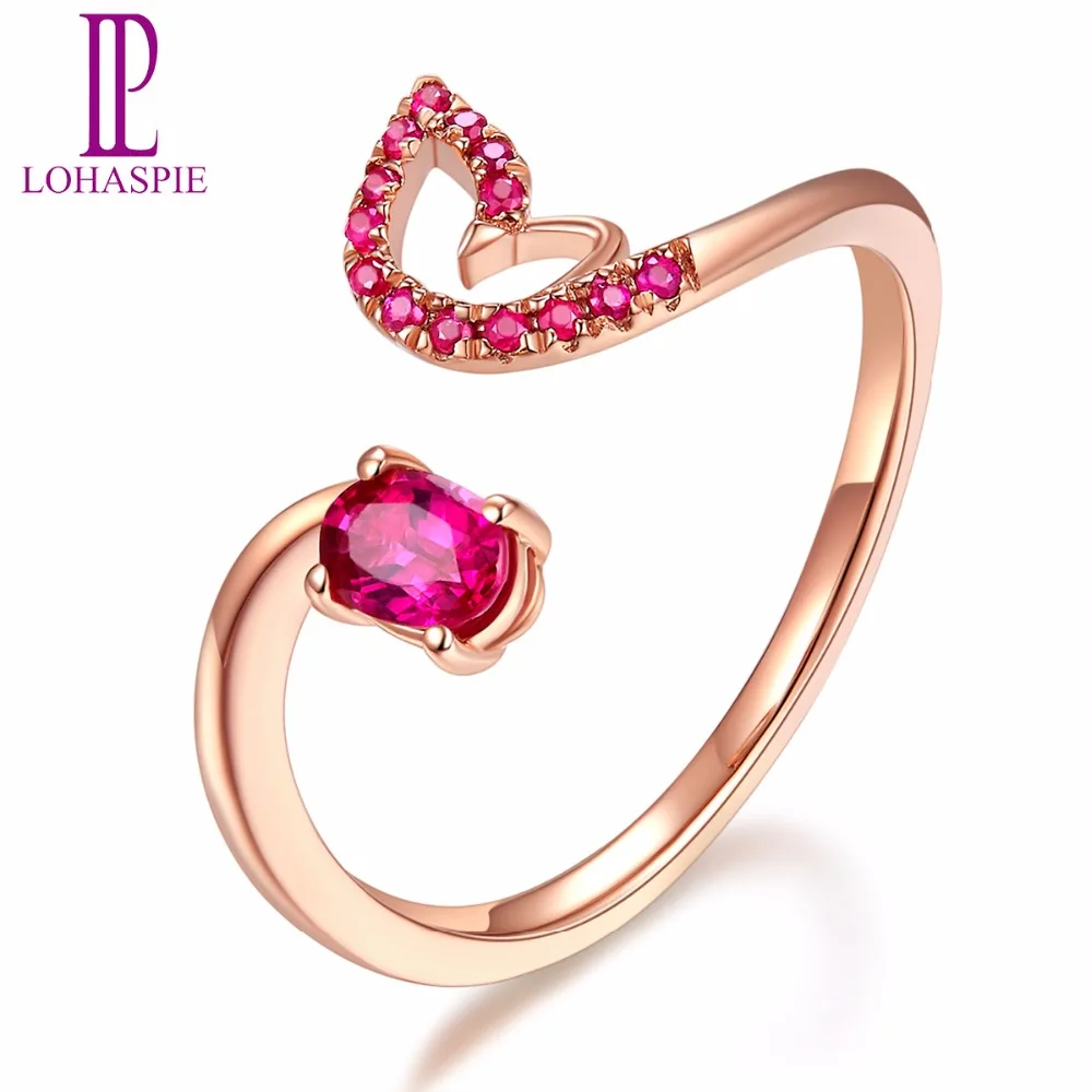 LP Solid 18K розовый павлин обручальные кольца золото натуральный драгоценный камень