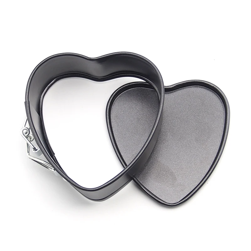 Антипригарная пружинная форма для торта из углеродистой стали в форме сердца