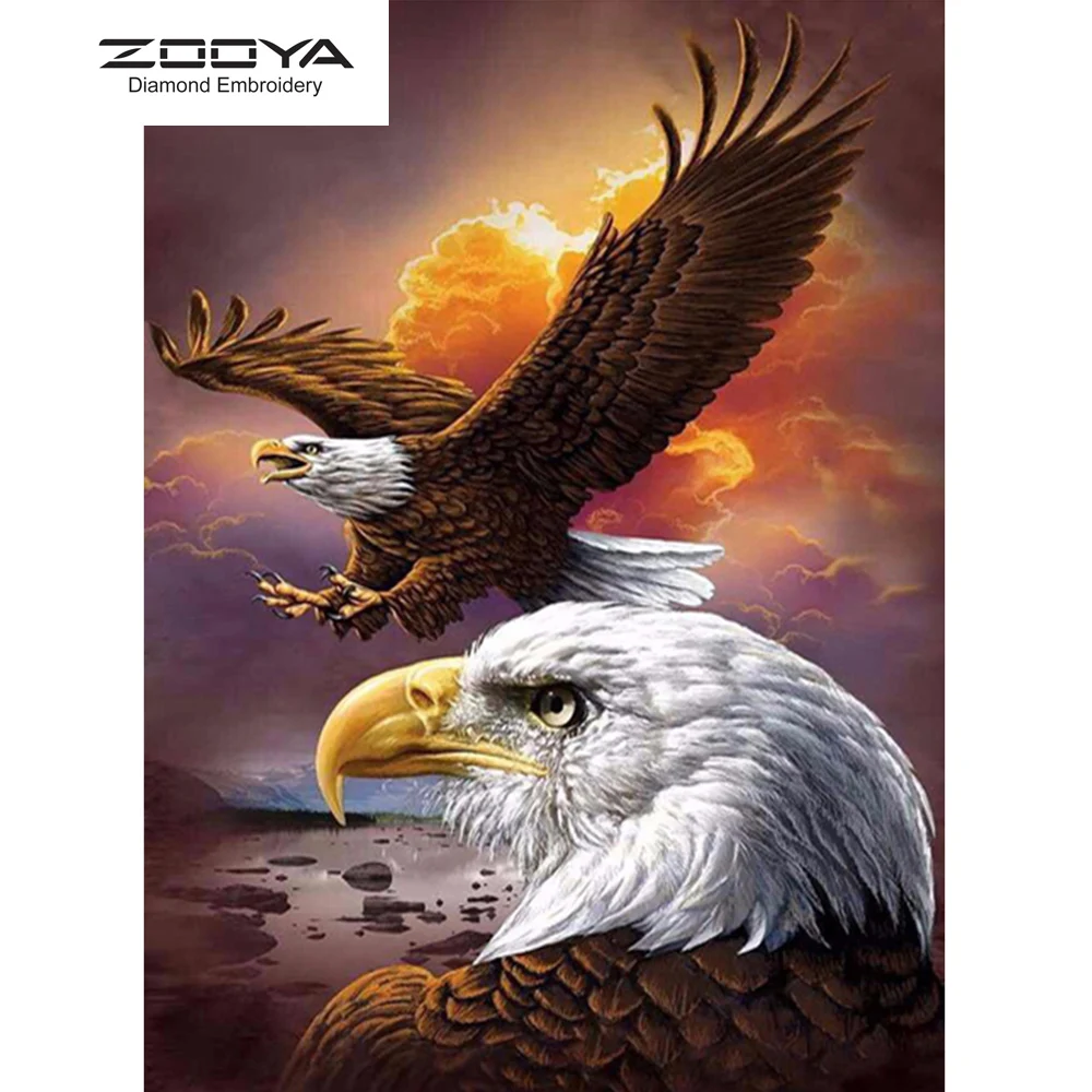 

5D DIY Full Round Drill Diamond Painting Animals Eagle Mosaic Embroidery Cross Stitch Rhinestone Kids Gift Home Decor R017