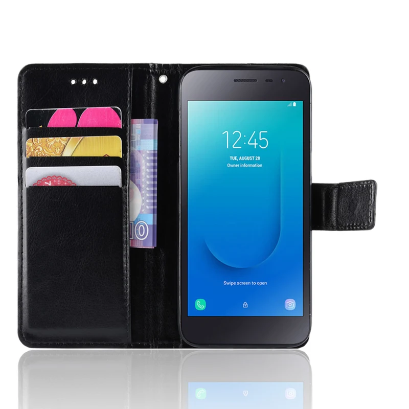 Luxury PU Wallet Flip Leather Cover for Samsung Galaxy J2 Core case with Card slot Stand phone | Мобильные телефоны и