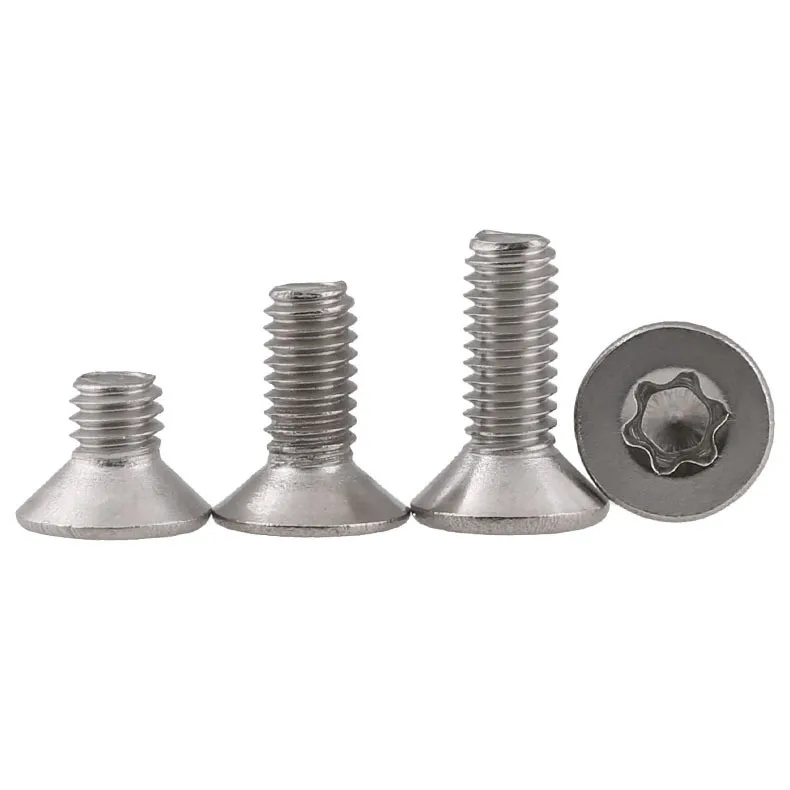 100 шт GB2673 Torx Потайной винт M2 M2.5 M3 M4 SUS304 Шестигранная плоская головка машина
