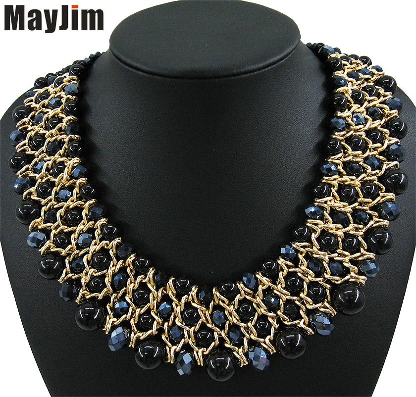 MayJim 2020 массивное жемчужное большое колье с кристаллами ожерелья и подвески из