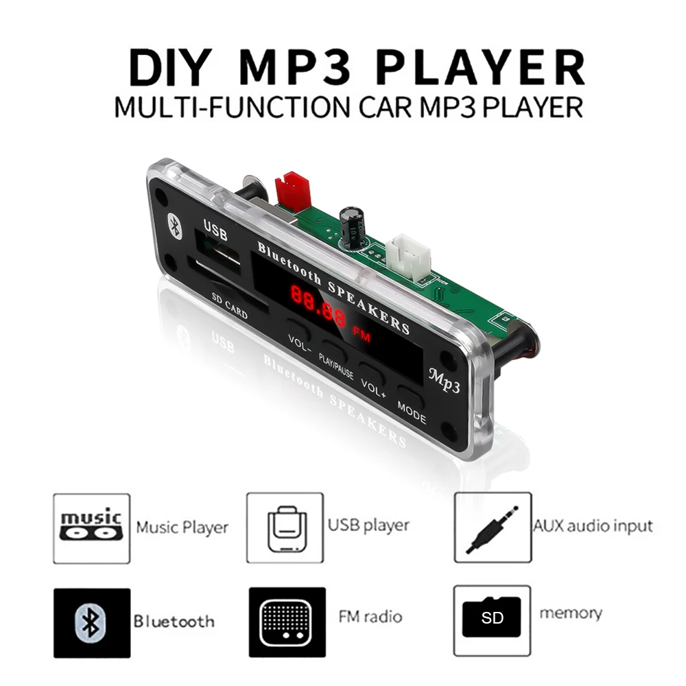 Kebidu новейший MP3 плеер декодер плата FM радио SD USB 3 5 мм AUX модуль Bluetooth приемник