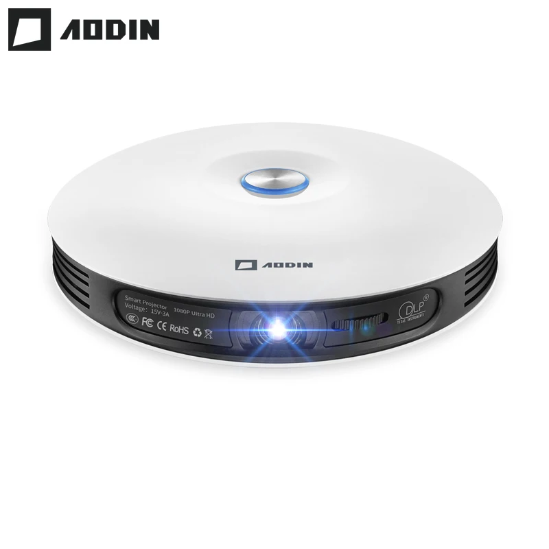 Светодиодный мини проектор AODIN M18 4K 3D DLP карманный Android HDMI вход 2 ГБ DDR3 Full HD 1080P
