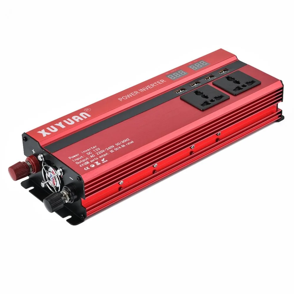 Xuyuan 2000W Портативный легковые автомобили мощный инвертор Зарядное устройство с светодиодный Дисплей преобразователя 12 V/24 V до 220V