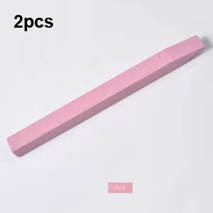 2pcs Pink 1 шт/2 шт кварцевый скраб пилочка для ногтей розовый зеленый профессиональные наклейки для полировки ногтей для удаления кутикулы ногтей шлифовальный камень Типсы - Цвет: 2pcs Pink