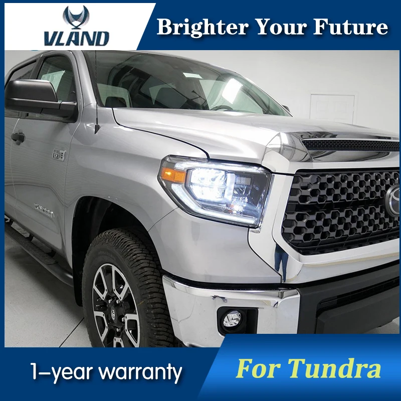 2 шт. головная лампа для Toyota Tundra головной светильник s в сборе проектор- динамический сигнал поворота полный светодиодный светильник на голову