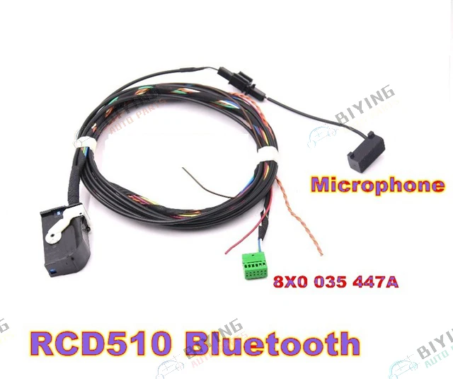 Жгут проводов для VW Bluetooth 8X0035447A RCD510 RNS510 Tiguan GOLF Jetta Passat CC с микрофоном 8X0 035 447 A|Кабели