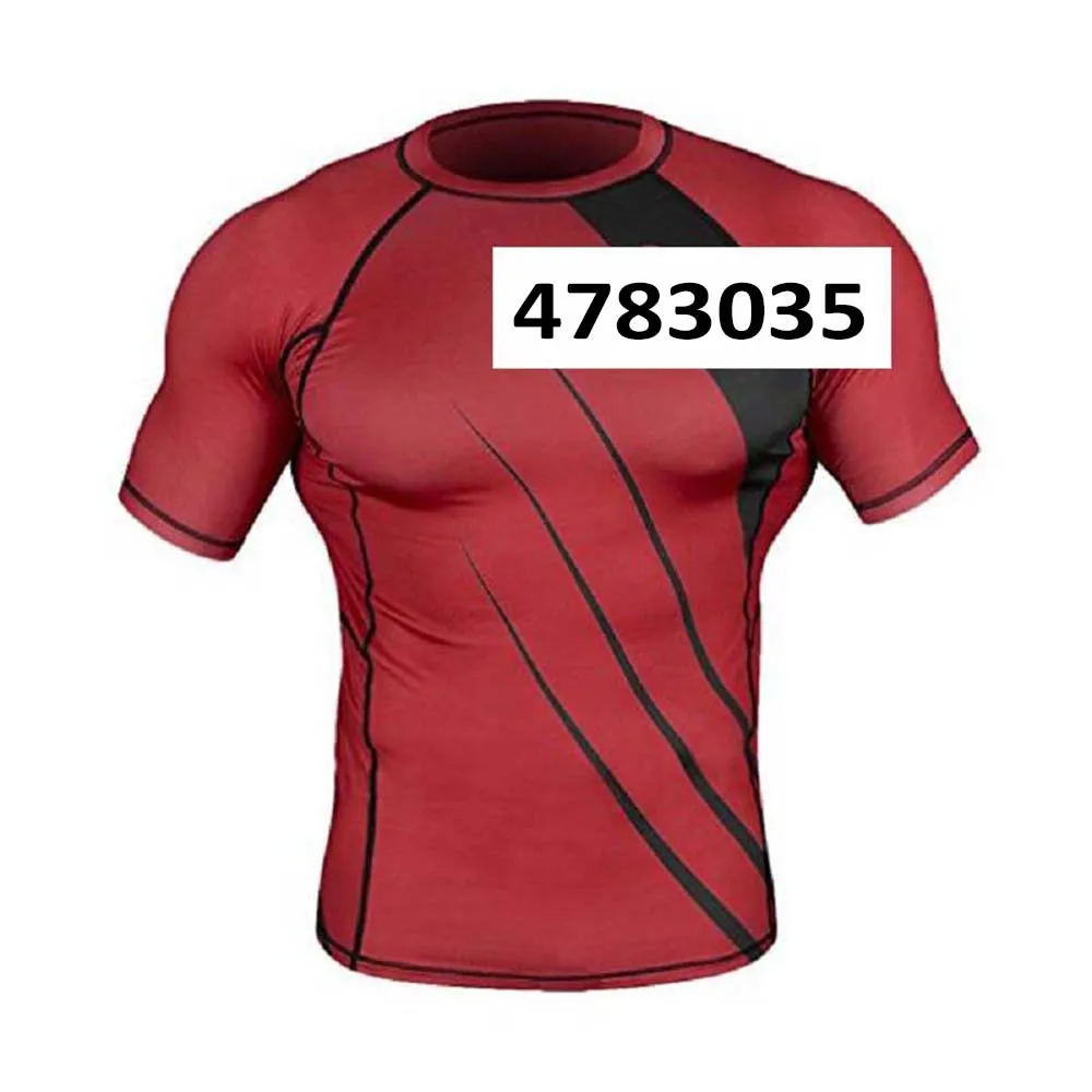 Red Short Sleeve MMATRUNKS MMA мужские Рашгард для фитнеса Bjj быстросохнущие боксерские рубашки спортивные джиу джитсу Джерси беговые NOGI Rash Guard Mma шорты - Цвет: Red Short Sleeve