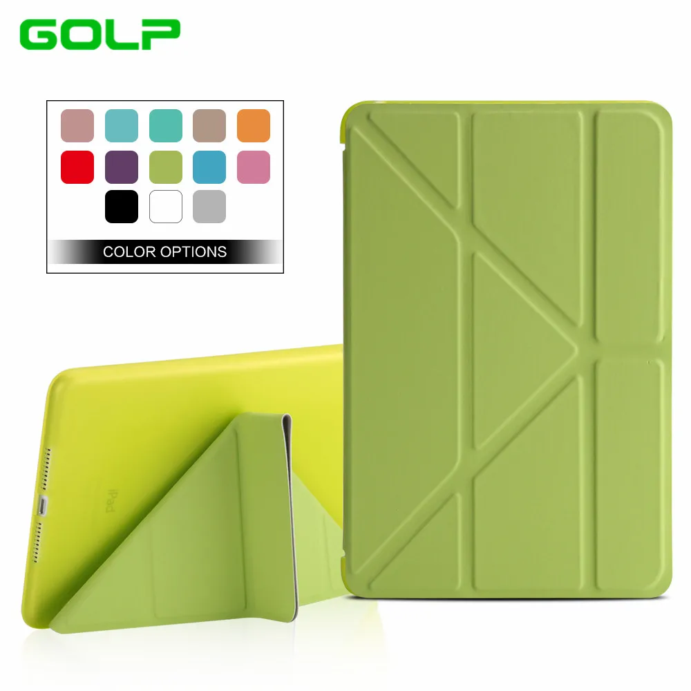 GOLP Чехол для ipad mini 4, чехол из искусственной кожи, мульти-складной смарт-чехол с подставкой, мягкий ТПУ задний флип-чехол для ipad mini 4, чехол