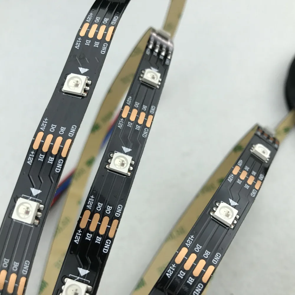 30 светодиодов/м 5 м WS2815 DC12V Адресуемая полноцветная RGB 5050 Светодиодная лента не