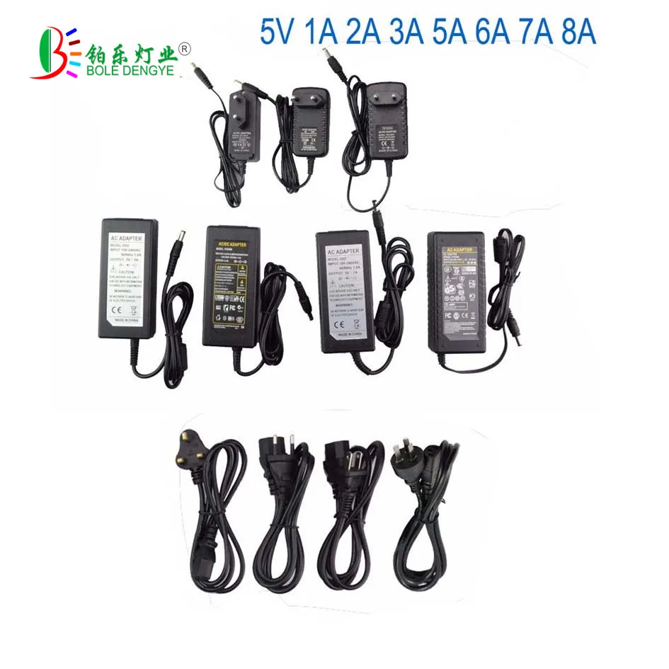 Светодиодный Питание 5V 12V 2A 3A 5A светодиодный драйвер 24V 7A 8A 10A адаптер питания