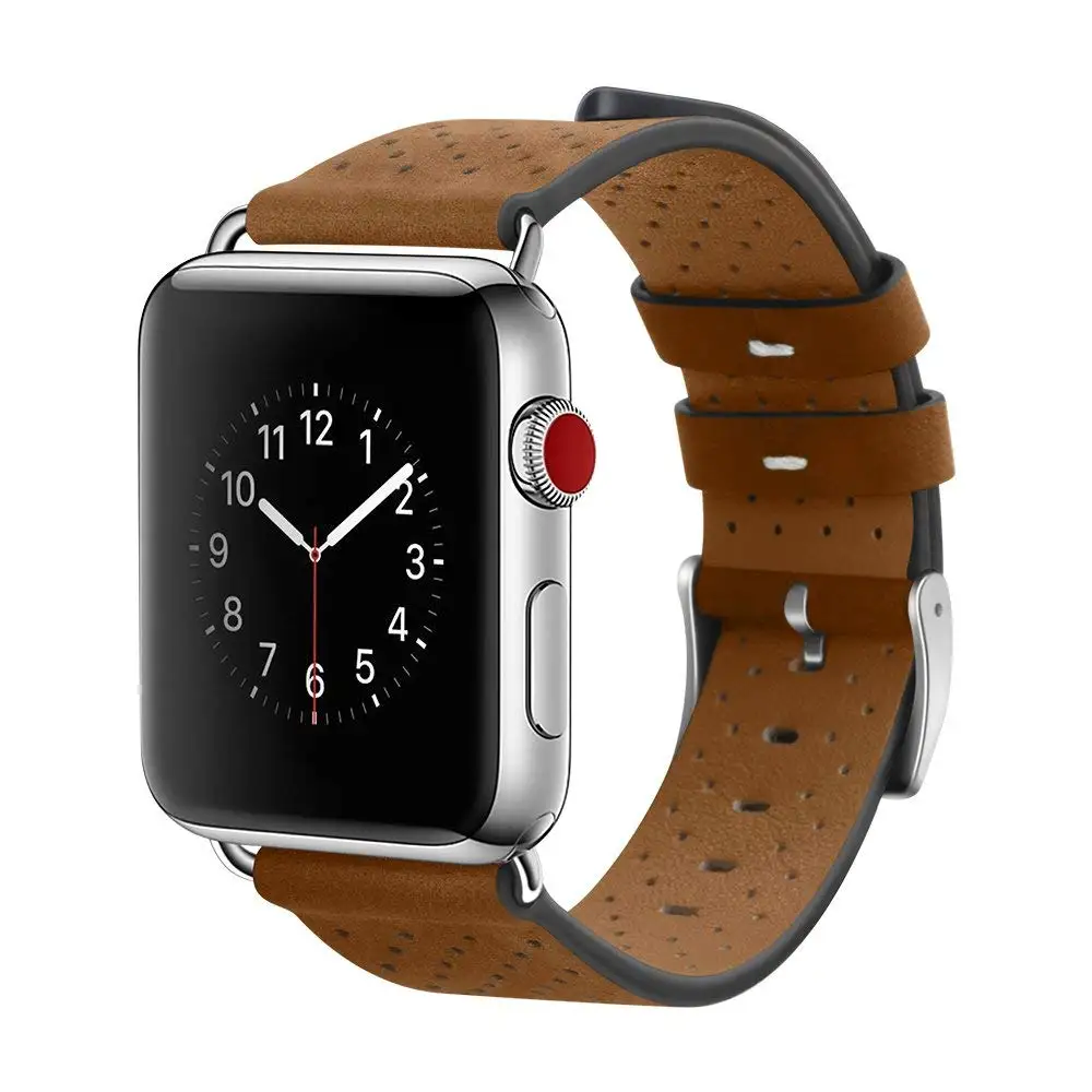 Спортивный ремешок 38 мм 42 из натуральной кожи iWatch для замены с застежкой