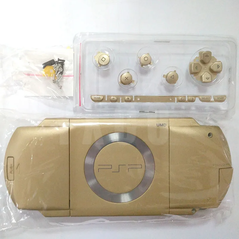 Чехол накладка для PSP 1000 черно белый чехол золотого цвета с полным комплектом