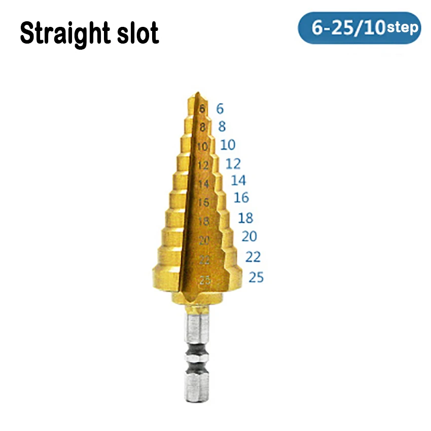 Метрическая спиральная канавка стальное Коническое сверло ступенчатое