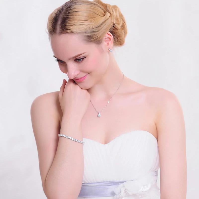 LZESHIE Новый Fine Jewelry комплекты Для женщин Цепочки и ожерелья кулон/серьги/браслет