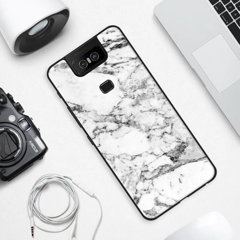 Чехол для Asus Zenfone 6 ZS630KL мягкий силиконовый чехол-накладка из ТПУ с деревянным