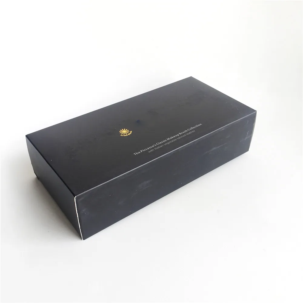 PA-SERIES набор кистей Minerva Black Edition 9-с итальянским кожаным мешочком из растительного дубления-косметические кисти для макияжа