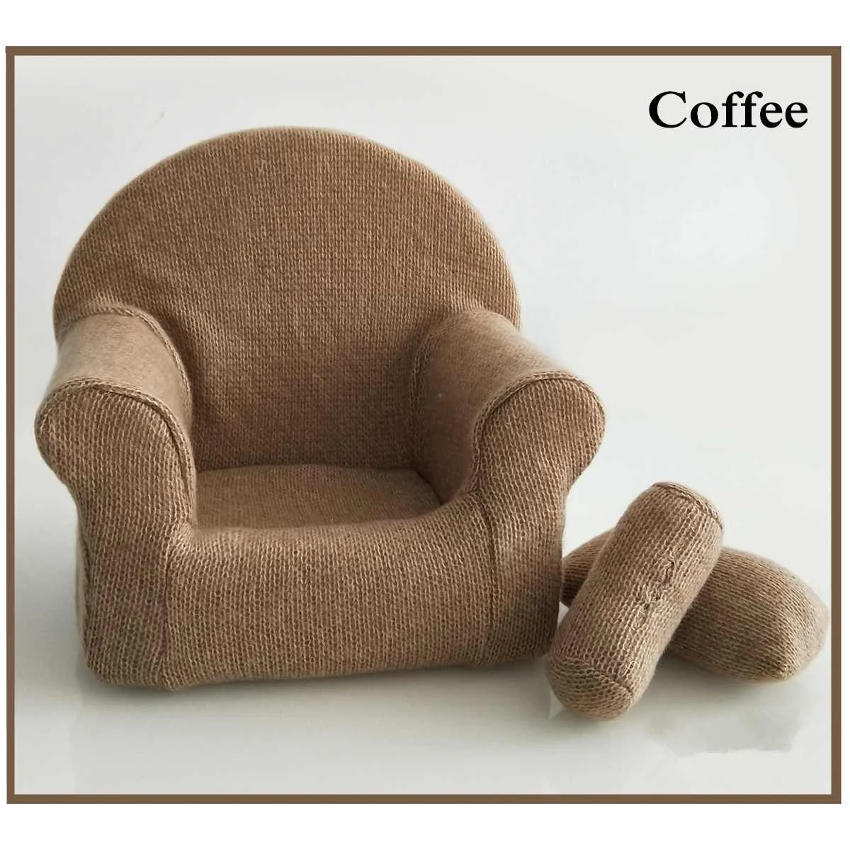 Coffee Реквизит для новорожденных Мягкие Детские принадлежности позирует мини кресло-кушетка студия Помощи Подушки для новорожденных аксессуары для детской фотосъемки - Цвет: Coffee