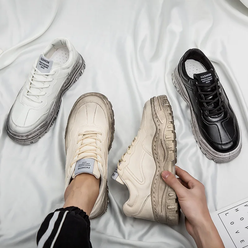 Ins Коренастый спортивная обувь для мужчин демисезонный толстая подошва Винтаж