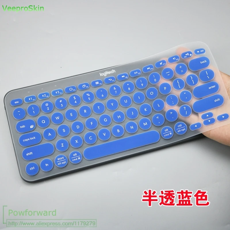 blue Силиконовый чехол для клавиатуры защитная пленка для logitech K380 K 380 Bluetooth клавиатура мульти-устройство механическая защита кожи - Цвет: blue