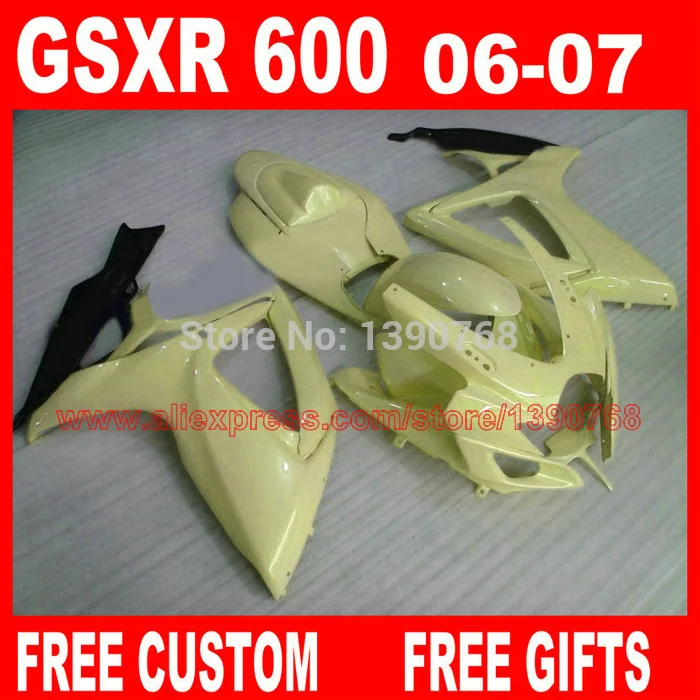 

Custom Motorcycle fairings set for SUZUKI GSX-R600 GSX-R750 06 07 yellow black fairing kit 2006 2007 GSX-R600 GSX-R750 K6 K7 LZ6