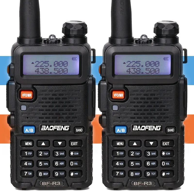 2 шт Baofeng BF R3 Портативный иди и болтай Walkie Talkie “иди трехдиапазонное Ham любитель
