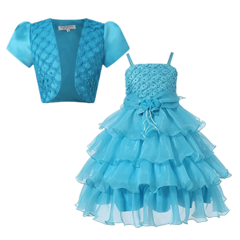 Ликвидация! Вечерние платья для девочек с болеро многослойное бальное платье из