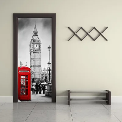 Door stickers DM035 3d наклейки на дверь, книжный шкаф для лестницы, городской пейзаж, Луна, обои для украшения двери, обновленная деревянная дверь, плакат, паста 200 см* 77 см - Цвет: Door stickers DM035