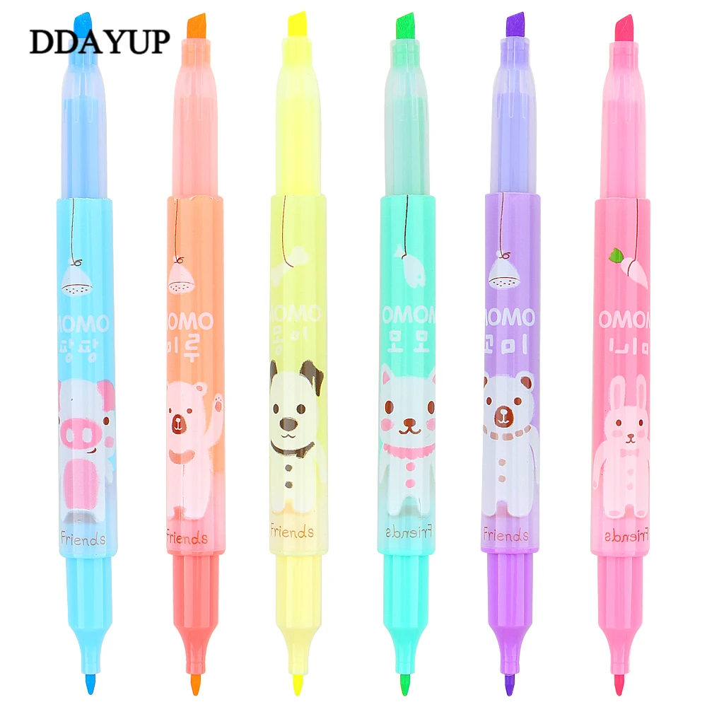 6 шт./лот новинка креативный мультяшный милый маркер для стад канцелярские