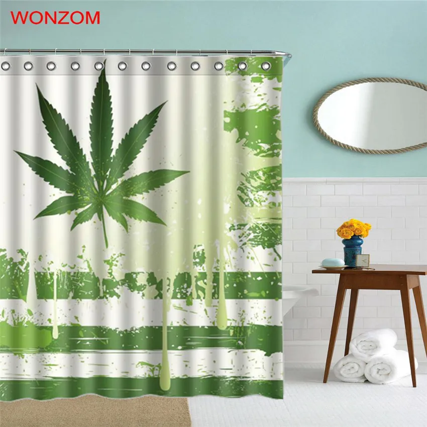 WONZOM 3D панда занавеска для душа с 12 крючками для Mildewproof Leaf Ванная комната Декор Современная бамбуковая Ванна Водонепроницаемая штора подарок