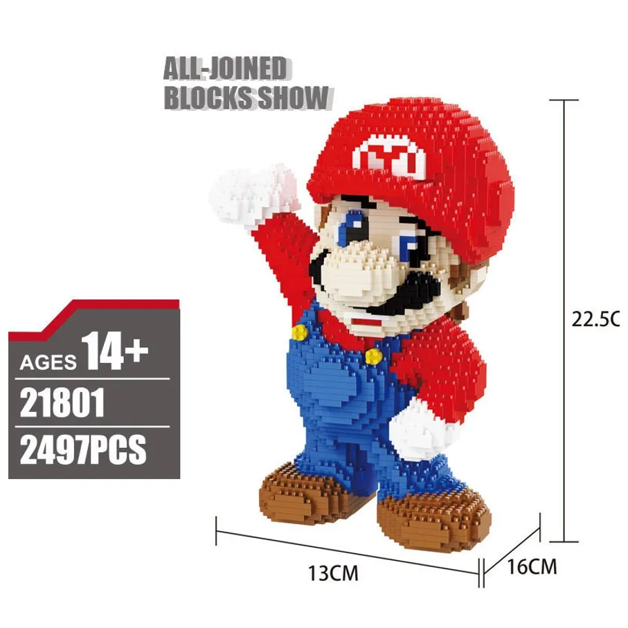 Сборные Мультяшные фигурки Super Marioed Модели Строительные блоки, игрушки развивающие модели Кирпичи игрушки для детей Подарки