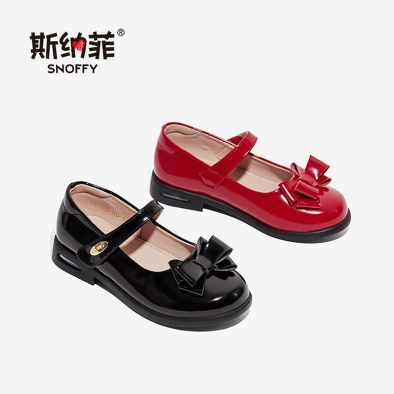 Туфли из натуральной кожи для девочек новинка весны 2019 вечерние туфли с бантом