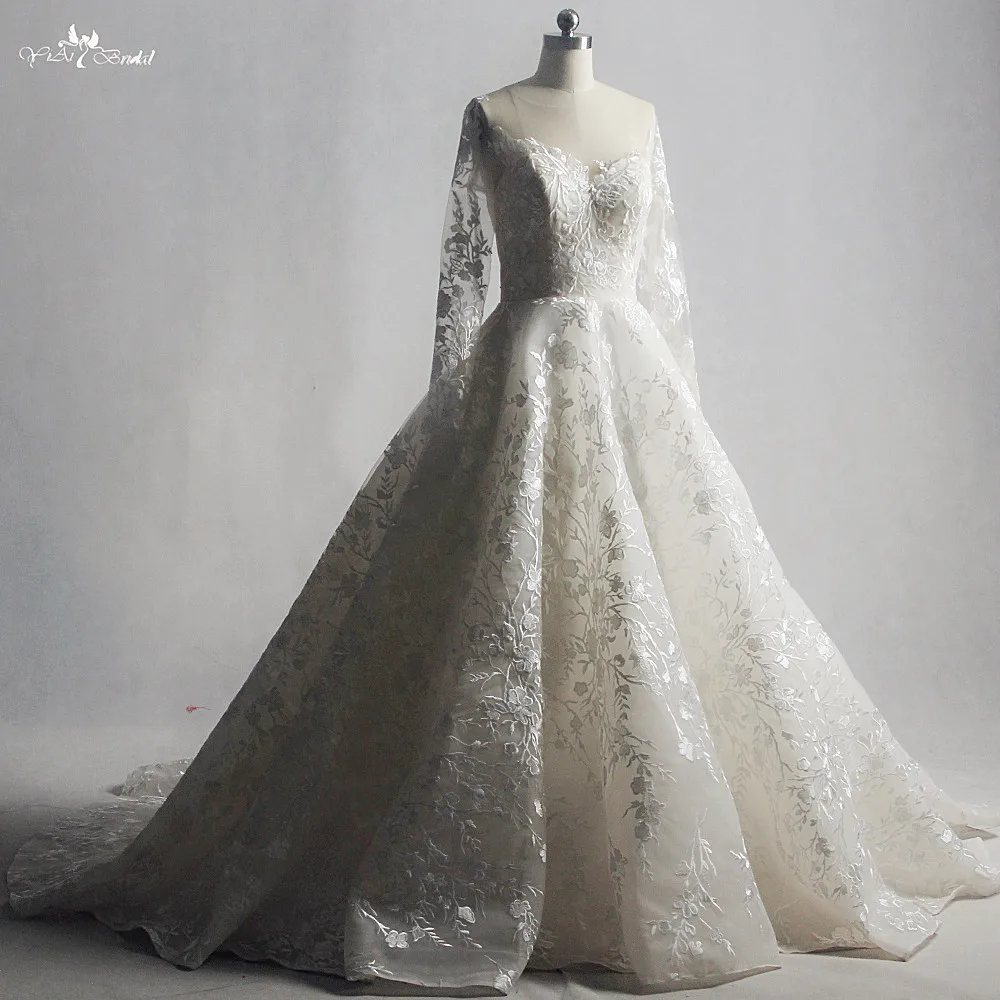 RSW1322 реальные фотографии Yiaibridal свадебное платье с длинным рукавом цвета