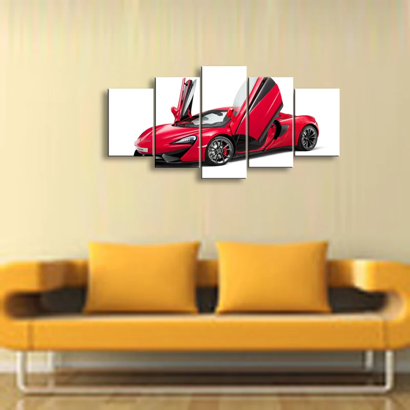5 pieces high-definition print sports car canvas oil painting poster and wall art living room picture C5-010 | Дом и сад