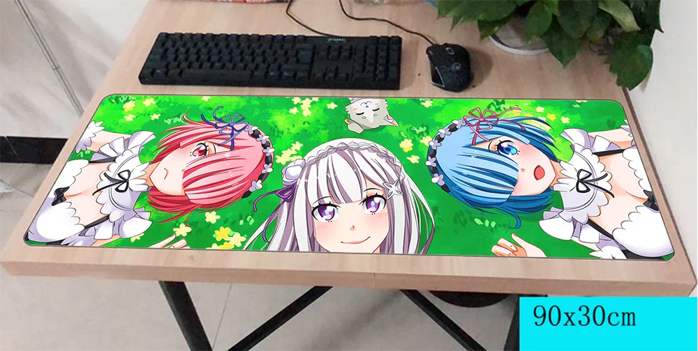 Коврик для мыши re zero pad computador gamer mause 900x300X2MM большой профессиональный Для Мыши