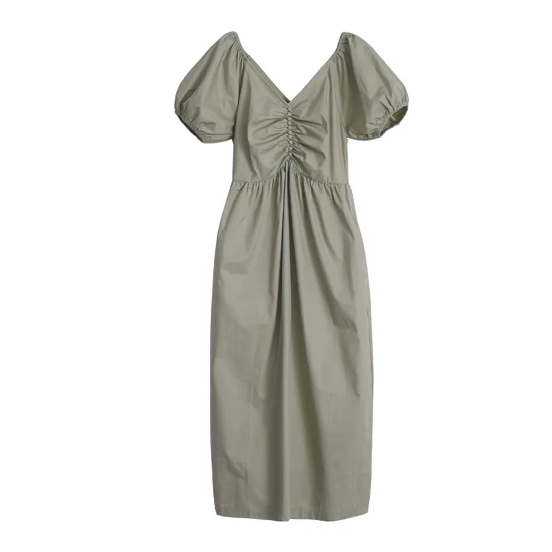 Платье PERHAPS U женское средней длины на пуговицах однотонное винтажное