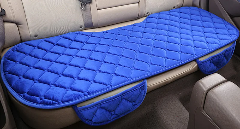 blue Автомобильные сиденья Coves протектор коврик авто задние сиденья Подушка подходит для большинства транспортных средств Нескользящая сохраняющая тепло зимняя плюшевая бархатная задняя подушка сиденья - Название цвета: blue