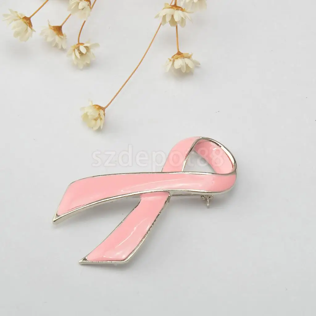 Розовая эмалированная молочная Брошь булавка с серебряным цветным краем|brooch