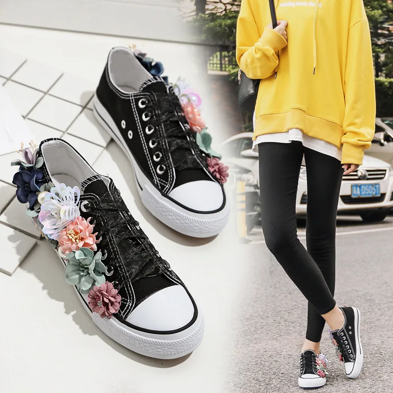 Летние кроссовки парусиновая обувь на танкетке женская повседневная ручной