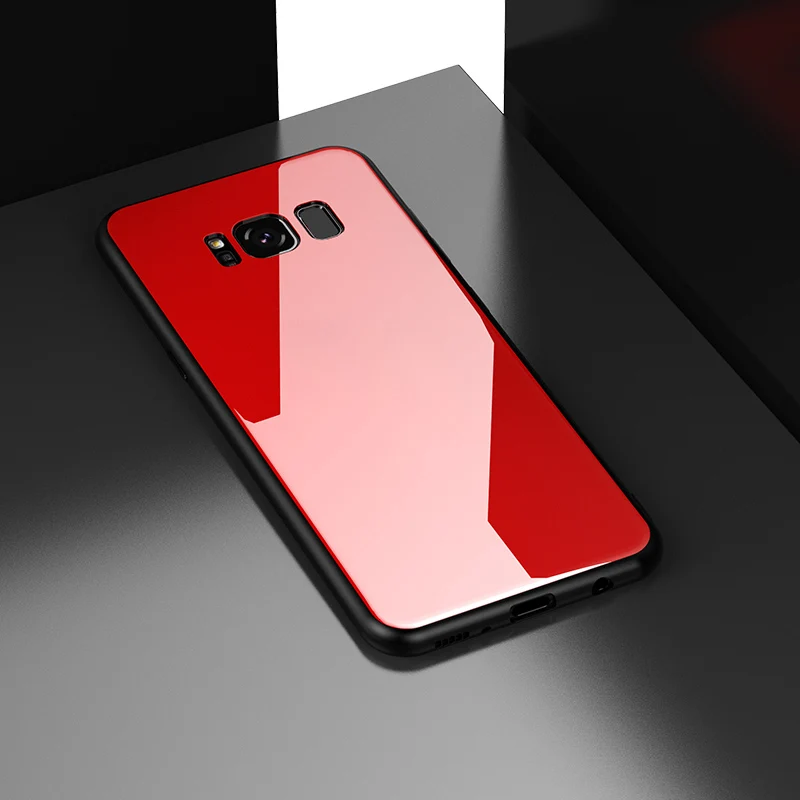 Роскошный защитный Магнитный чехол из закаленного стекла для samsung S10 S10e S8 S9 Plus Note 10 9 8 металлический держатель для кольца чехол для телефона s - Цвет: Red