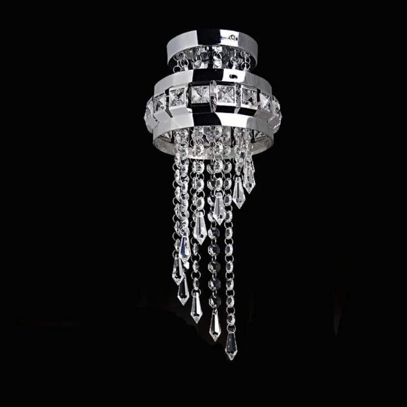 New Stainless steel K9 crystal led Chandeliers lamps dining room bedroom droplight round chandelier E27 lustre pendant | Освещение