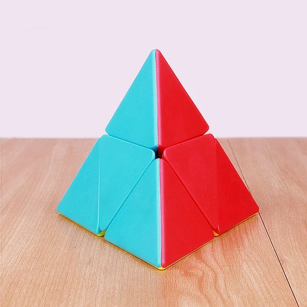 QIYI 2x2x2 Пирамида скорость магический куб Neo Pyramid Cubo Magico профессиональные Пазлы головоломка "Пирамида Рубика" Обучающая красочная игрушка для детей - Цвет: Stickerless