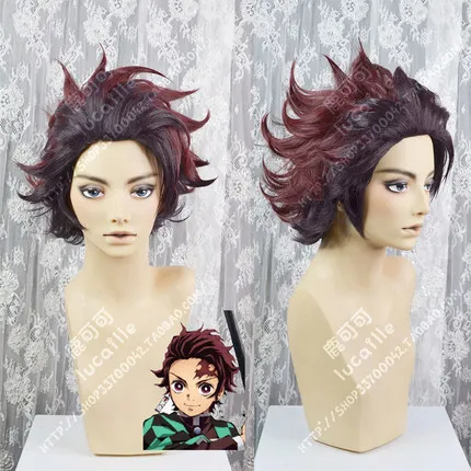 Парик для косплея Kimetsu no Yaiba Tanjirou Kamado| |