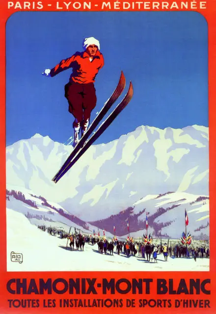 Винтажный спортивный постер для катания на лыжах и путешествий Постер la clusaz grand