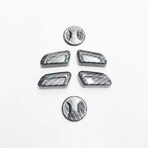 For Skoda Superb ABS Matte/Carbon Fibre Car Seat Adjustment Switch Knob Cover Sticker Trim Accessories 6pcs