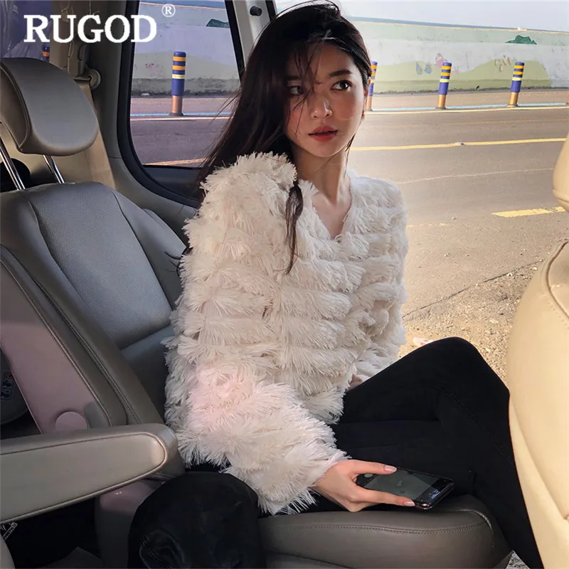 RUGOD Корейская футболка с кисточками для женщин элегантная белая блузка v образным