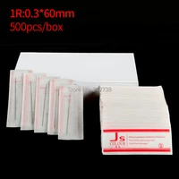 500 pcsbox 0 3x60mm 1r needles for permanent makeup eyebrow and lip 3d embroidery tattoo machine free shipping
