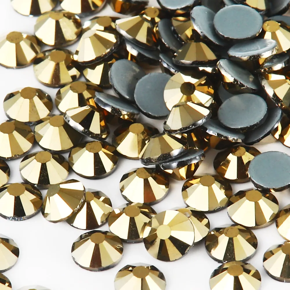 Новый SMC Cut Mine Gold Iron on Rhinestone ss16 ss20 ss30 Стразы с горячей фиксацией класса ааааа для